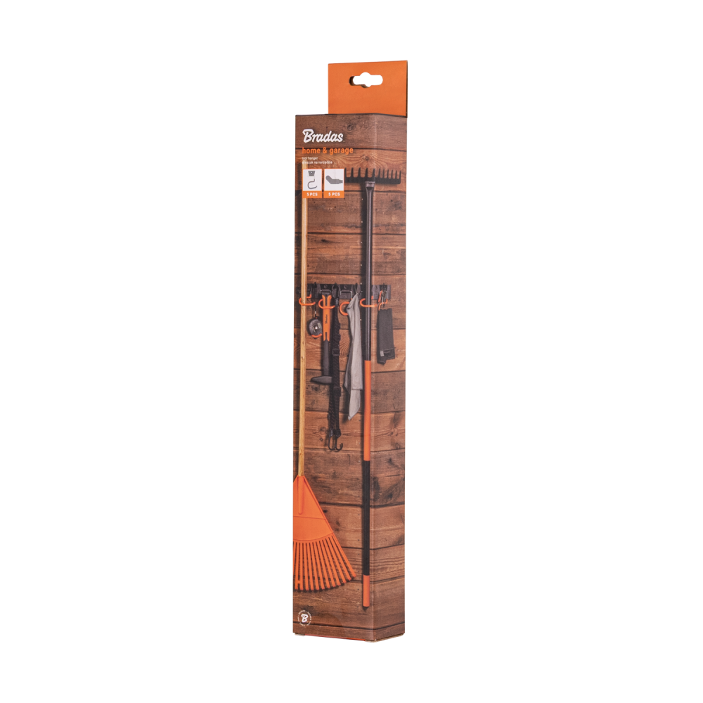 AP Supplies Tool Rail with Adjustable Peg Hooks and S Hanging Hooks