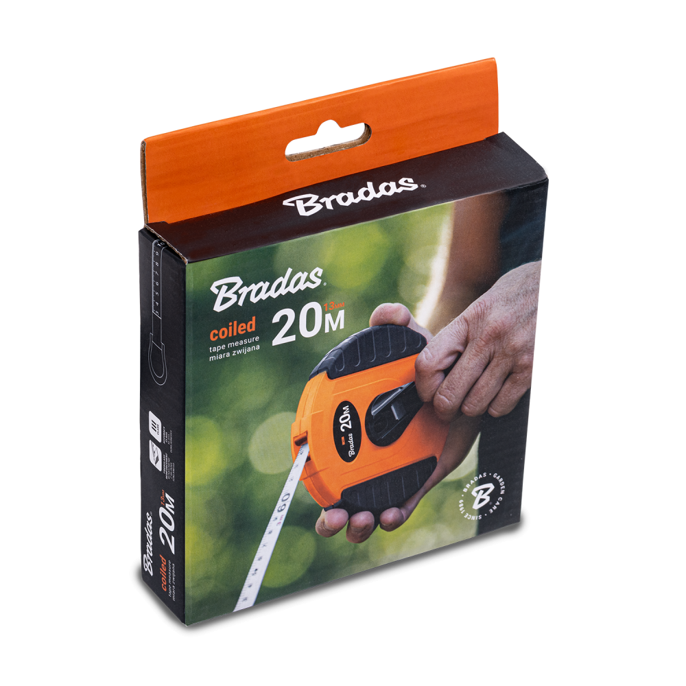 AP Supplies Fibreglass Coiled Tape Measure 13mm Wide Black/Orange (20m-50m) - 50 metres -Pack of 5