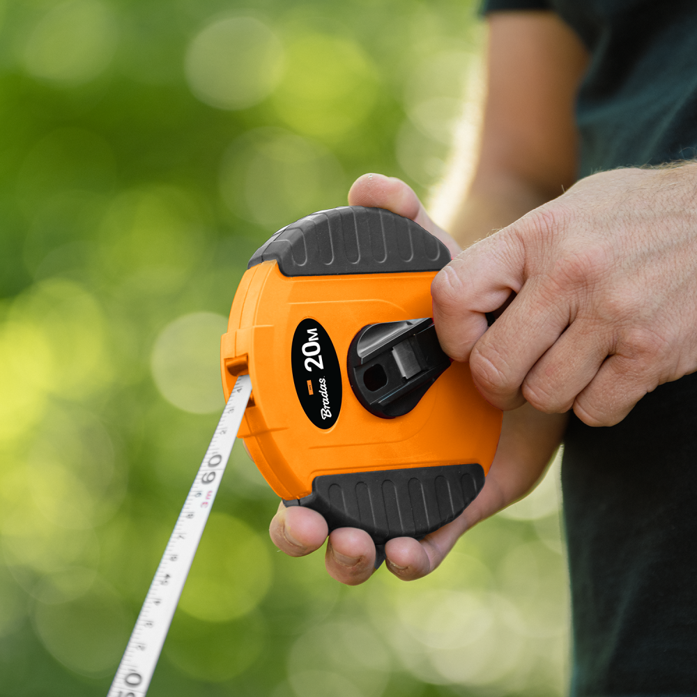 AP Supplies Fibreglass Coiled Tape Measure 13mm Wide Black/Orange (20m-50m)