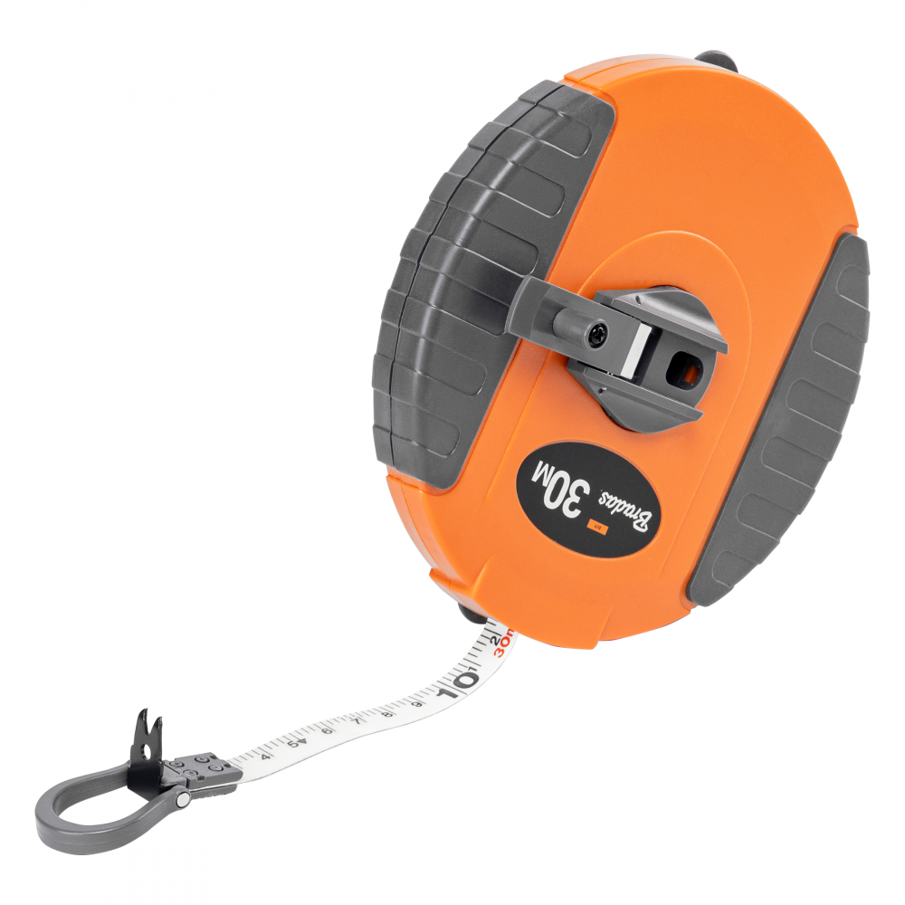 AP Supplies Fibreglass Coiled Tape Measure 13mm Wide Black/Orange (20m-50m)