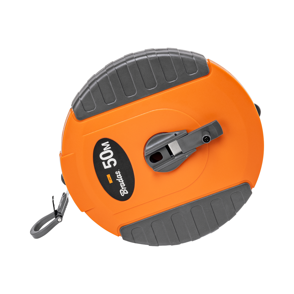 AP Supplies Fibreglass Coiled Tape Measure 13mm Wide Black/Orange (20m-50m)