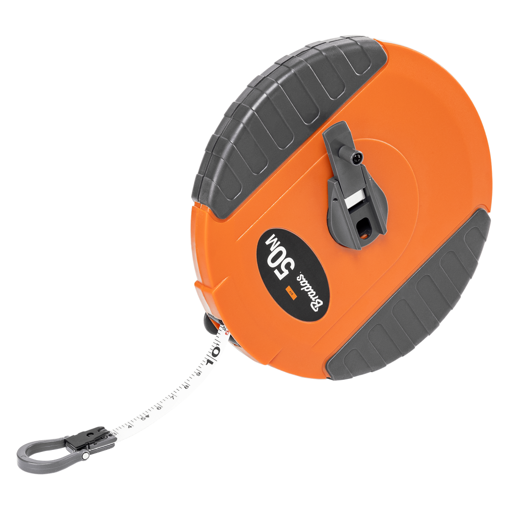 AP Supplies Fibreglass Coiled Tape Measure 13mm Wide Black/Orange (20m-50m)