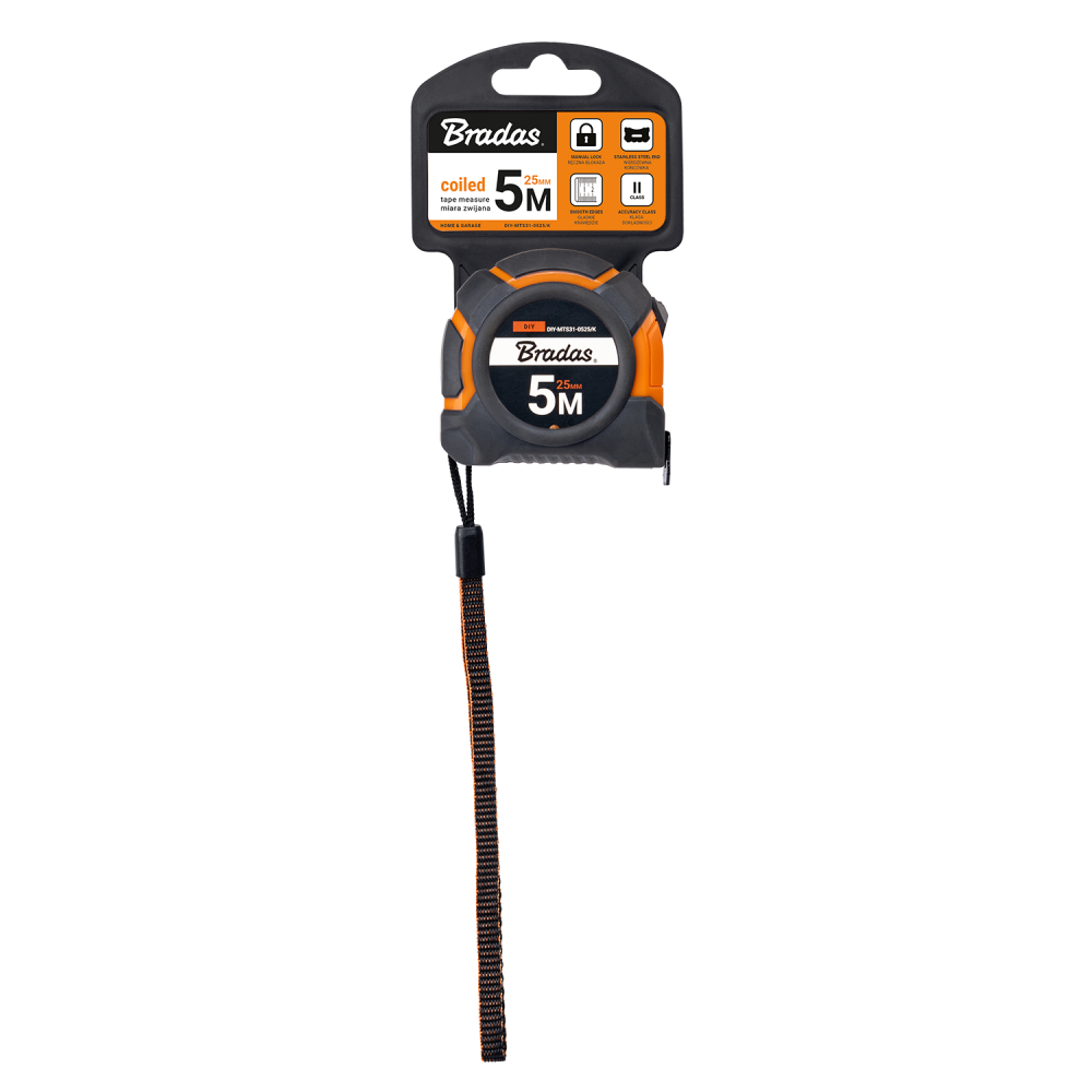 AP Supplies Snap Tape Measure 25mm Wide with Belt Clip (5m-10m) - 8 metres - Pack of 10