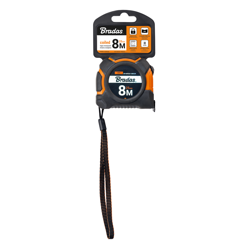 AP Supplies Snap Tape Measure 25mm Wide with Belt Clip (5m-10m)