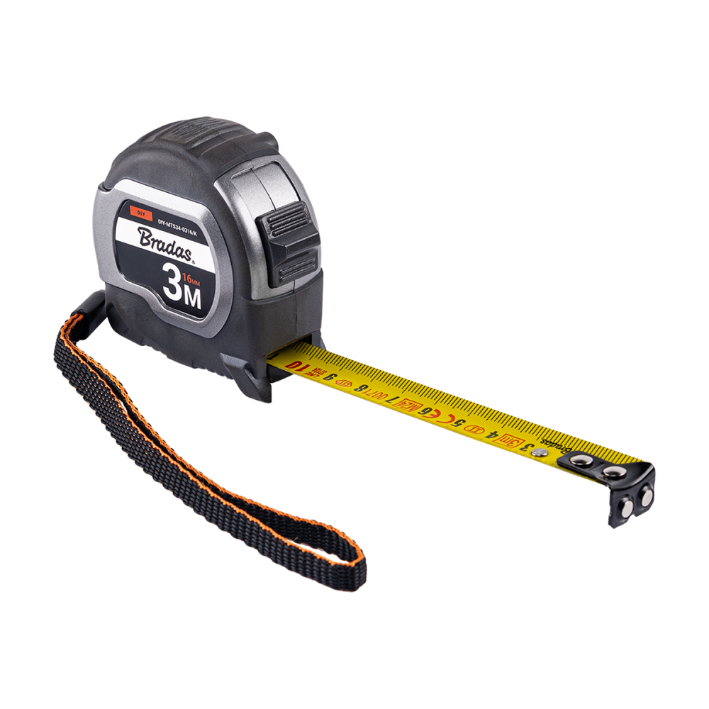 AP Supplies COAL Tape Measure 16mm Wide with Magnetic Tip and Belt Clip (3m)