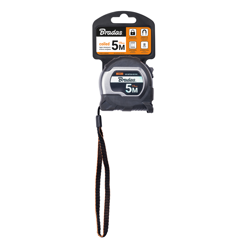 AP Supplies COAL Tape Measure 19mm Wide with Magnetic Tip and Belt Clip (5m)