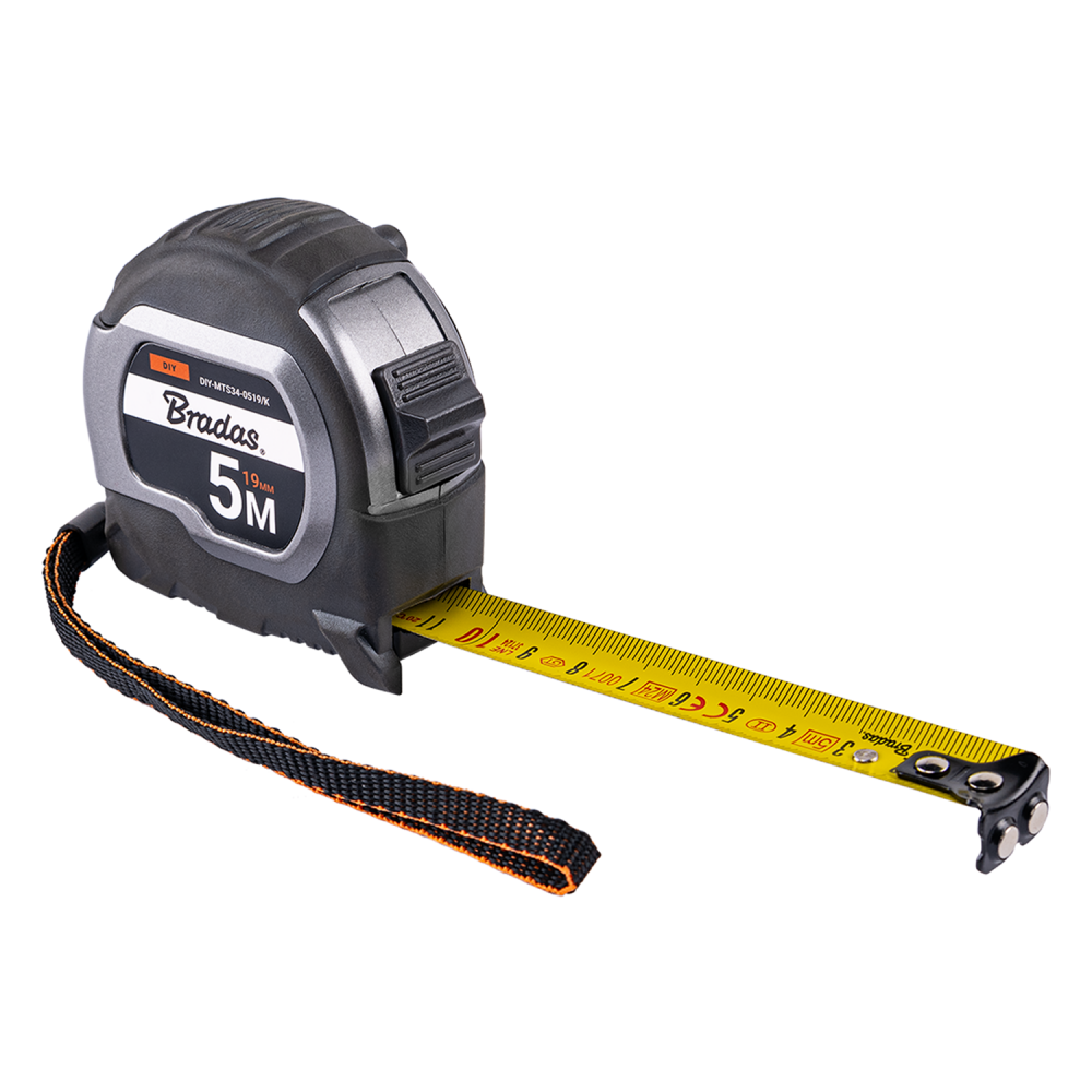 AP Supplies COAL Tape Measure 19mm Wide with Magnetic Tip and Belt Clip (5m)