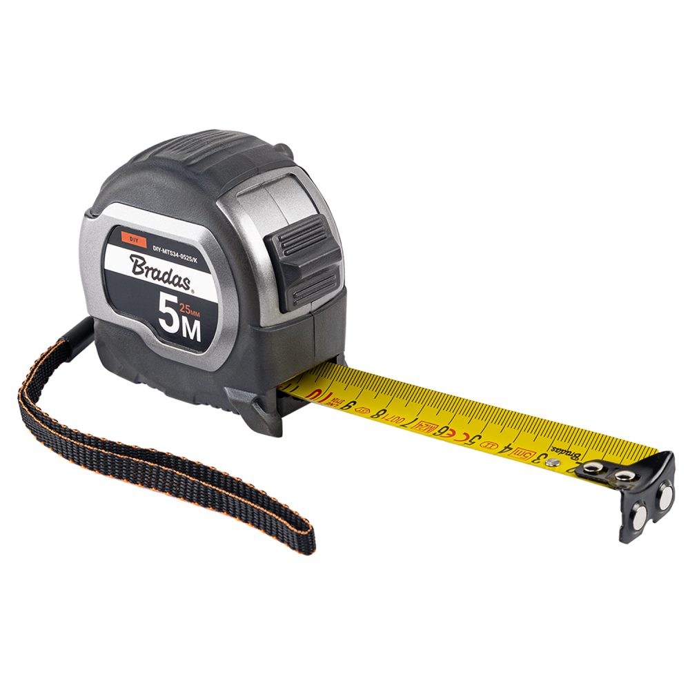 AP Supplies COAL Tape Measure 25mm Wide with Magnetic Tip and Belt Clip (5m-8m) - 5 metres - Pack of 12