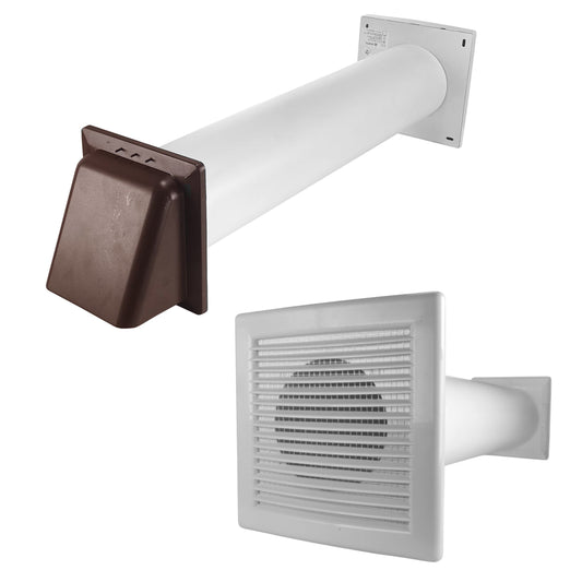 AP Supplies Through Wall Ventilation Kit DL0163 Louvre Vent with Brown External Vent