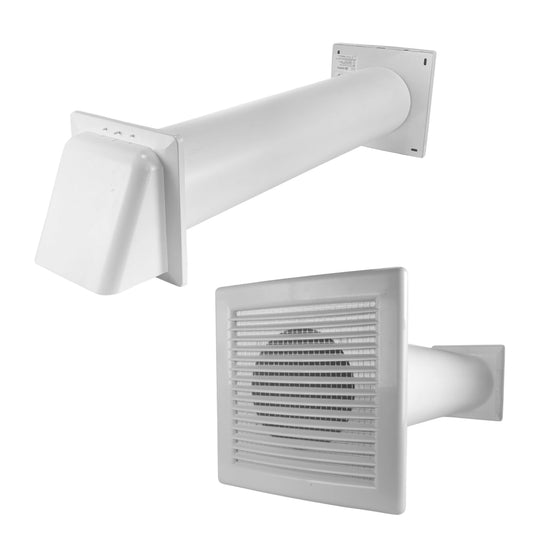 AP Supplies Through Wall Ventilation Kit DL0163 Louvre Vent with White External Vent