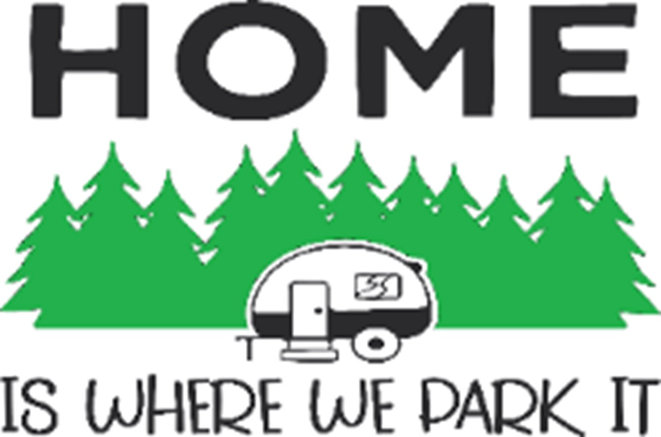 Doormat 60cm x 40cm - 'Home Is Where We Park It' - Absorbent Coir Mat for Indoor/Outdoor