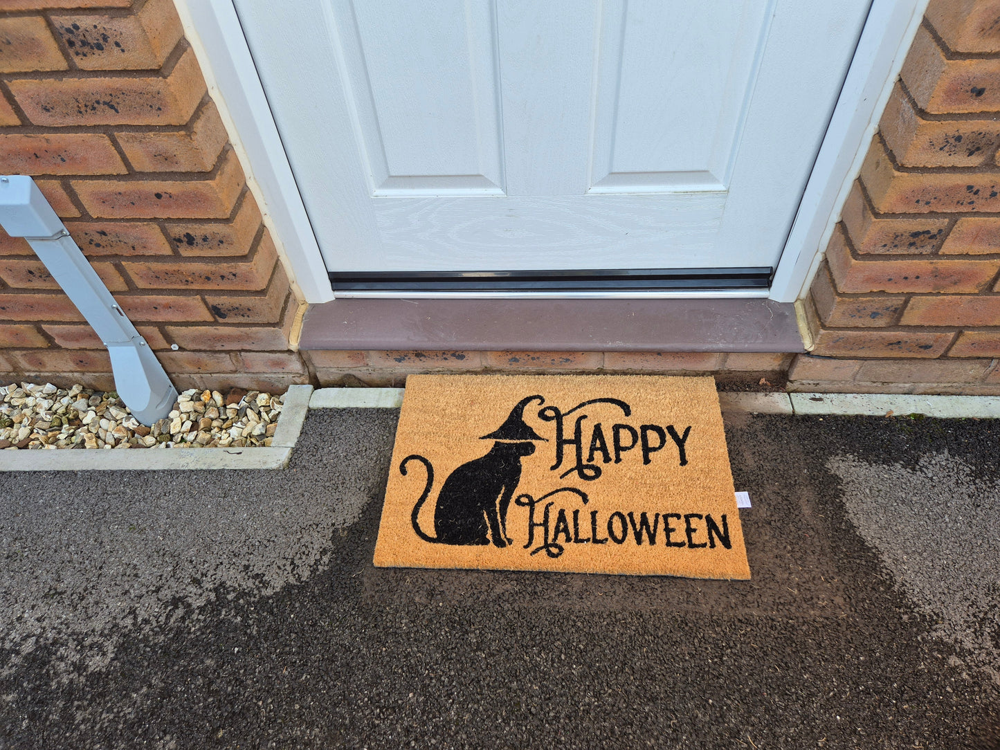 Doormat 60cm x 40cm - 'Happy Halloween' - Absorbent Coir Mat for Indoor Outdoor