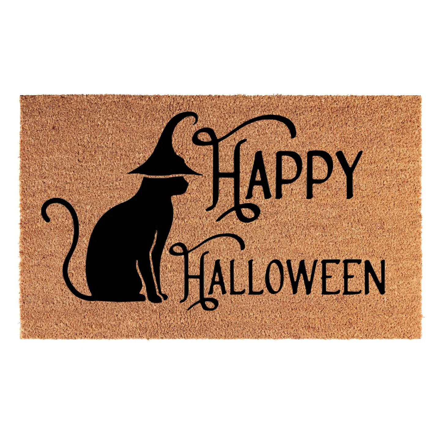 Doormat 60cm x 40cm - 'Happy Halloween' - Absorbent Coir Mat for Indoor Outdoor