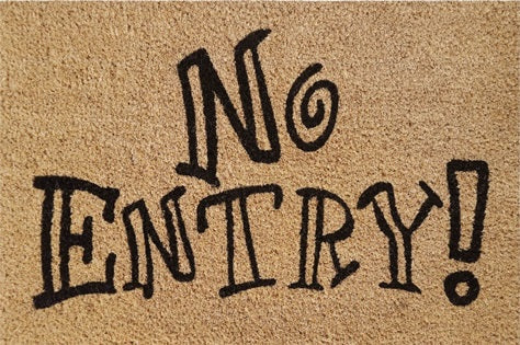 Doormat 60cm x 40cm - 'No Entry!' - Absorbent Coir Mat for Indoor Outdoor