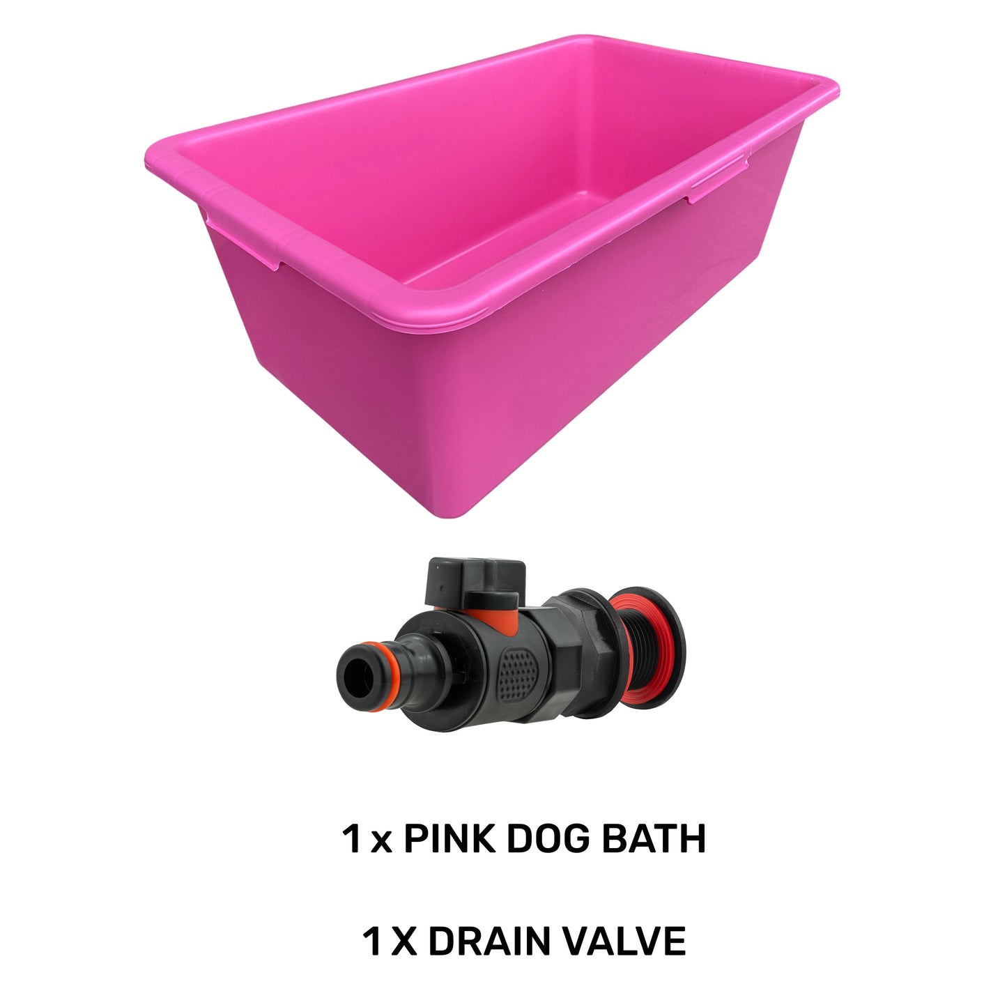 AP Supplies Pink Dog Bath with Drain Valve (Black)