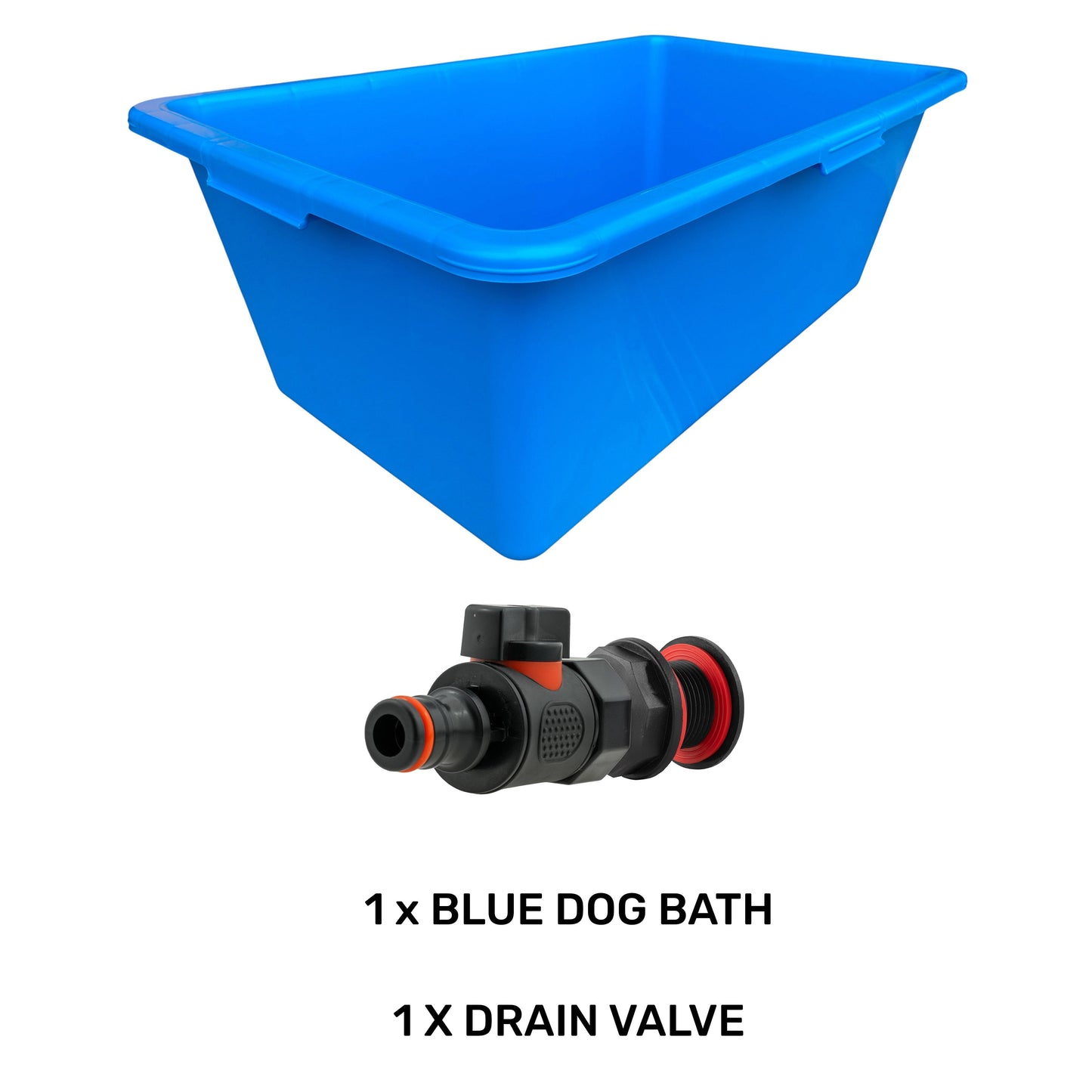 AP Supplies Blue Dog Bath with Drain Valve (Black)