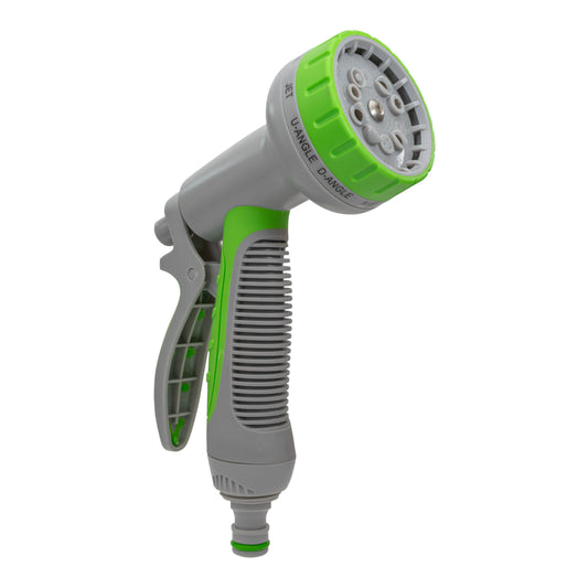 Hose Gun Water Sprayer Multi Pattern Adjustable, Green Gray for Garden Hose Pipe