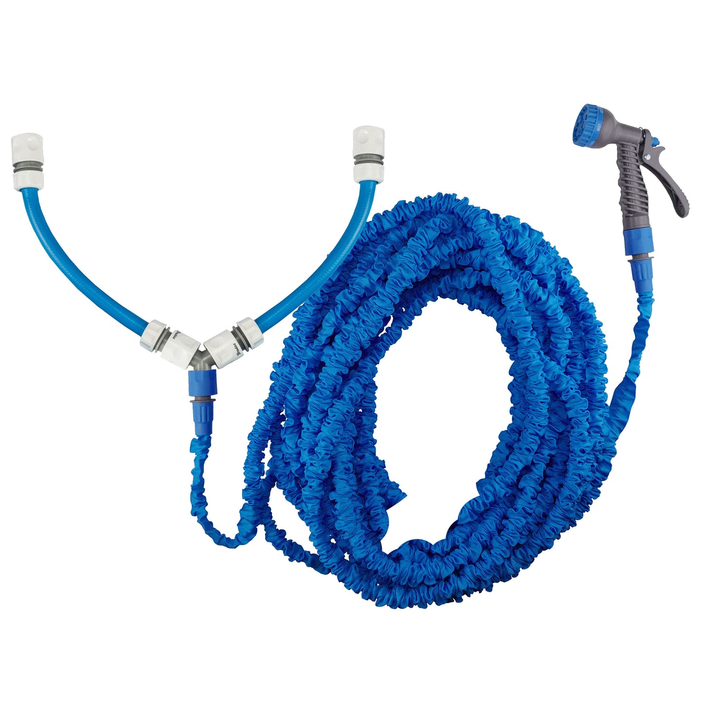 AP Supplies Dog Shower Mix Hot/Cold Water Expanding 5m-15m Blue