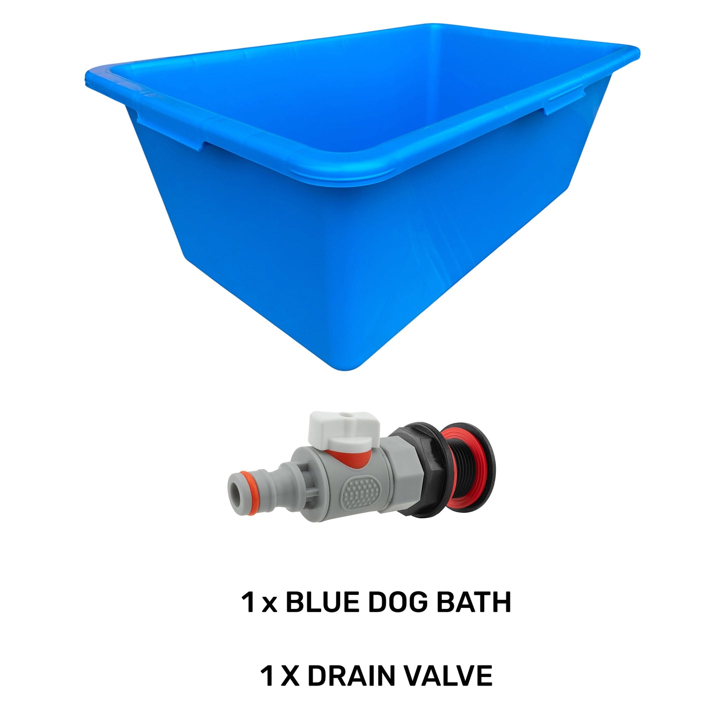AP Supplies Blue Dog Bath with Drain Valve (WL)