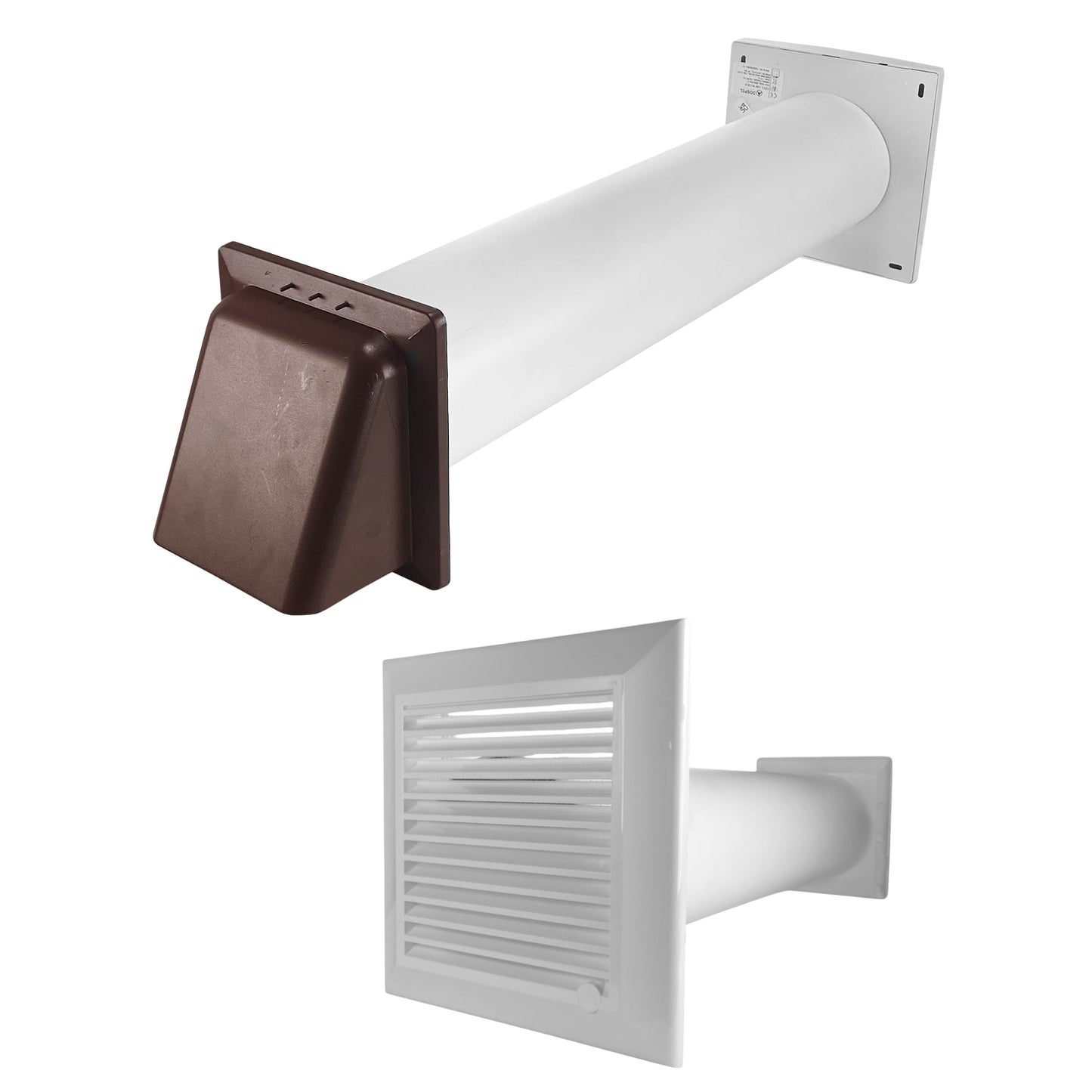 AP Supplies Through Wall Ventilation Kit Duo Smart DS4178 Vent with Brown External Vent