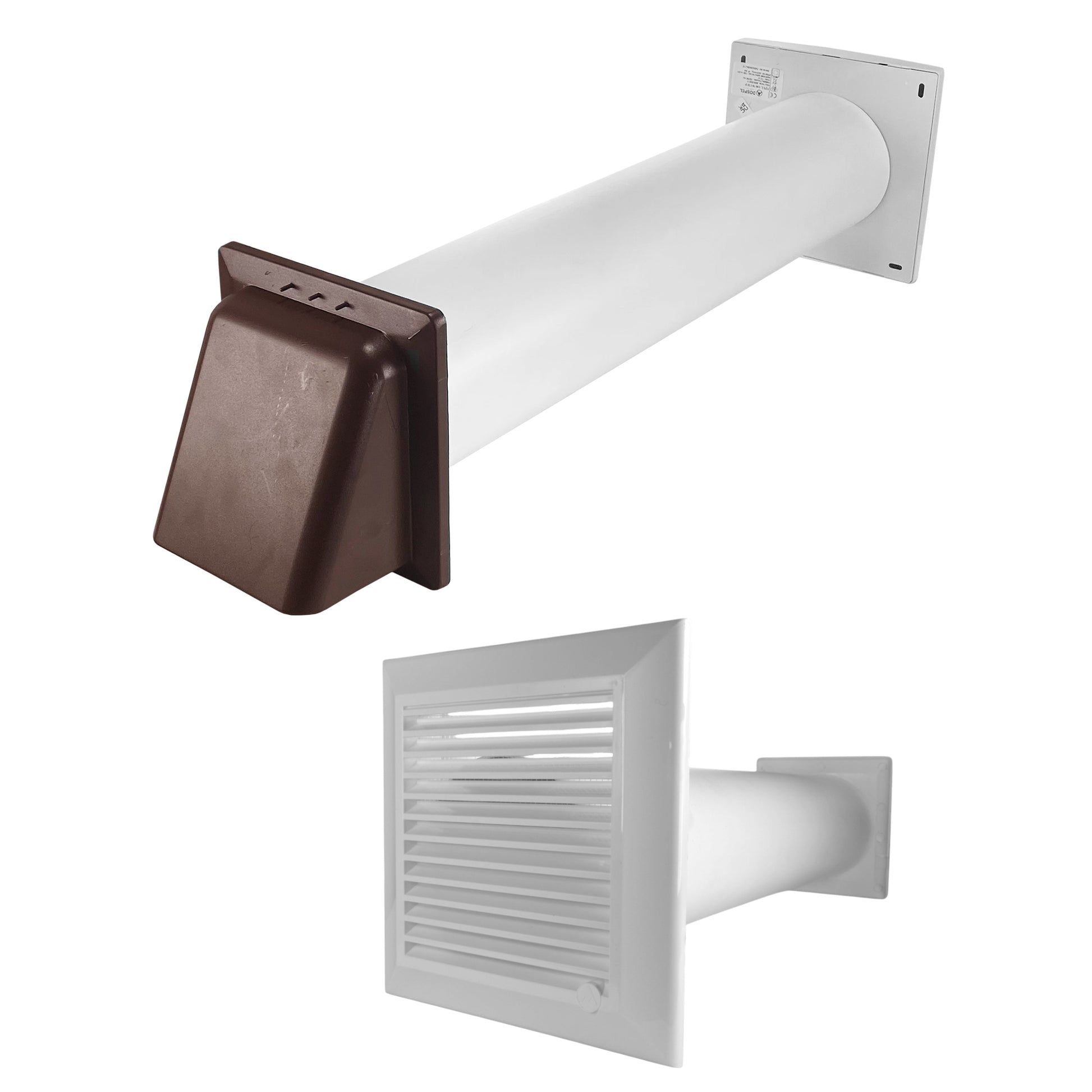 AP Supplies Through Wall Ventilation Kit Duo Smart DS4178 Vent with Brown External Vent