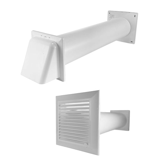 AP Supplies Through Wall Ventilation Kit Duo Smart DS4178 Vent with White External Vent