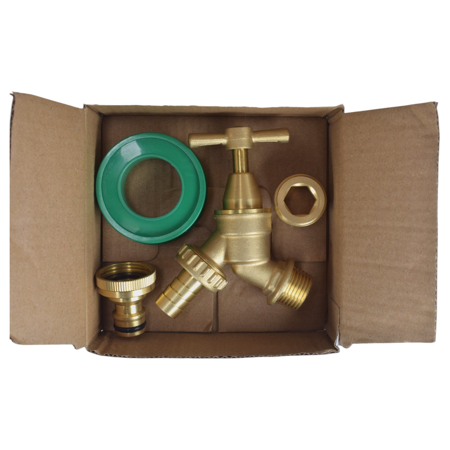 AP Supplies Brass Bib Tap Kit with Barb/Quick Connect Outlet, 1/2" and 3/4" BSP Thread Inlet