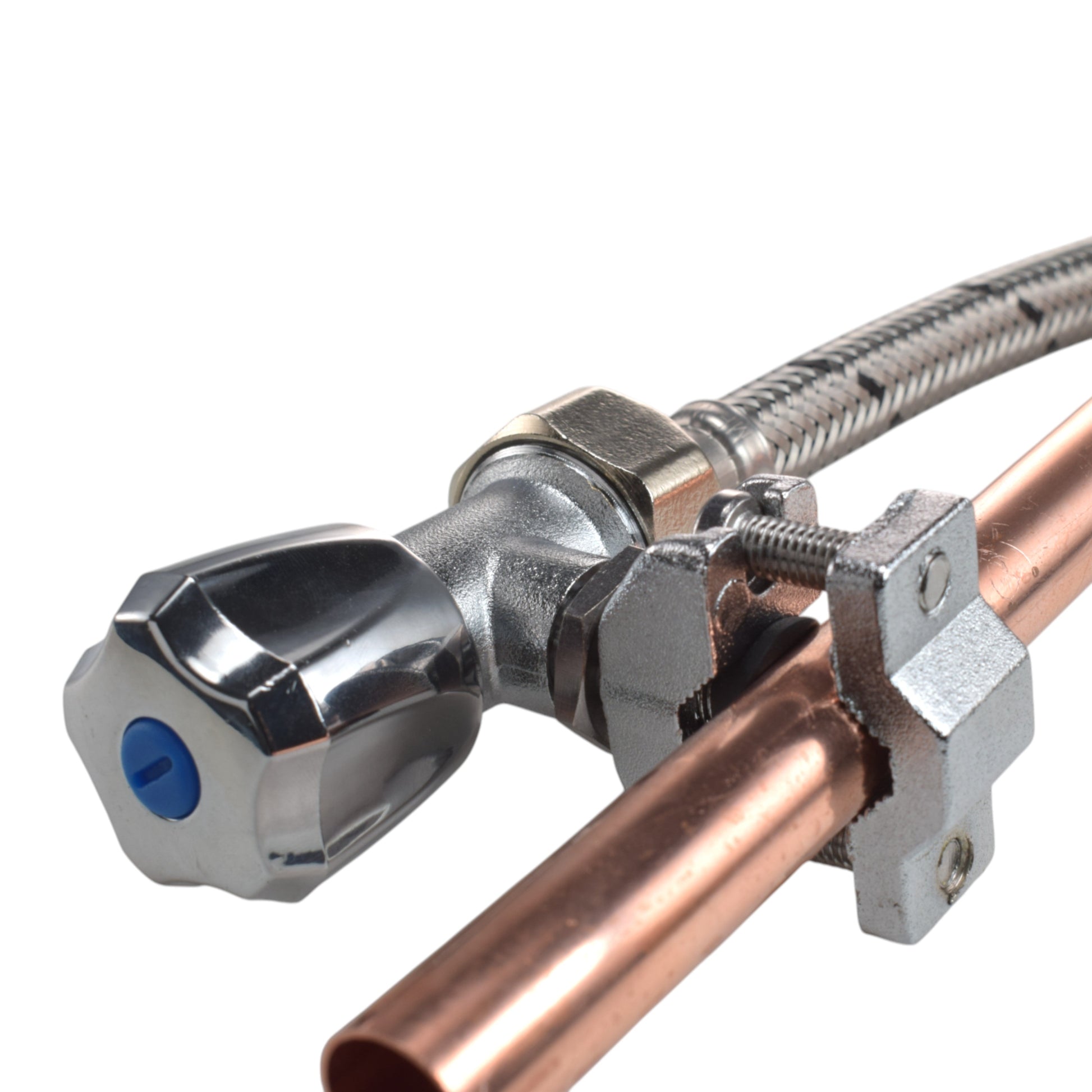 AP Supplies Polished Brass 13mm Barb Tap FULL Connection Kit x2 - Kit with Black/Orange Hose Connector