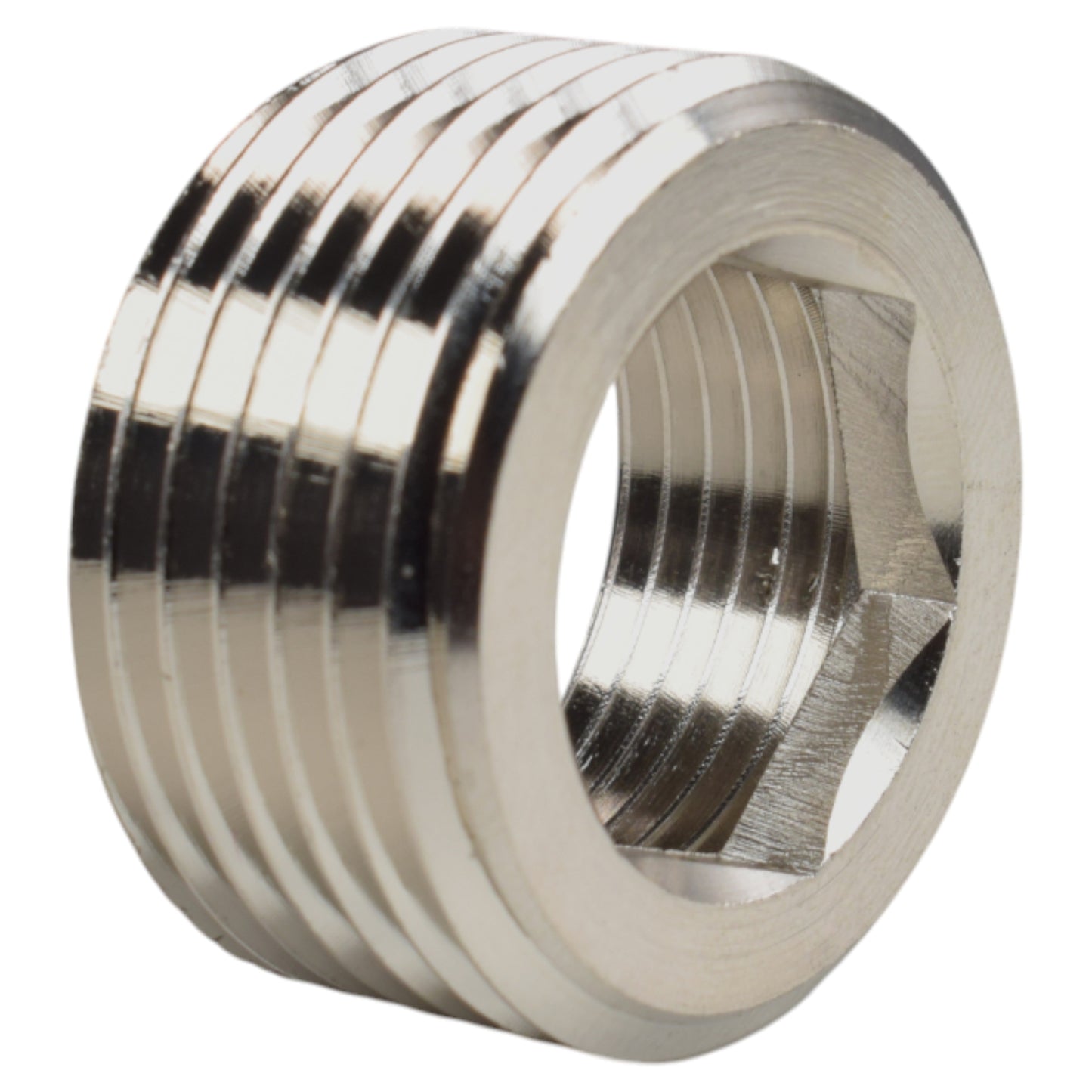 AP Supplies Thread Conversion Cap 1" BSPM - 3/4" BSPF, Nickel Plated