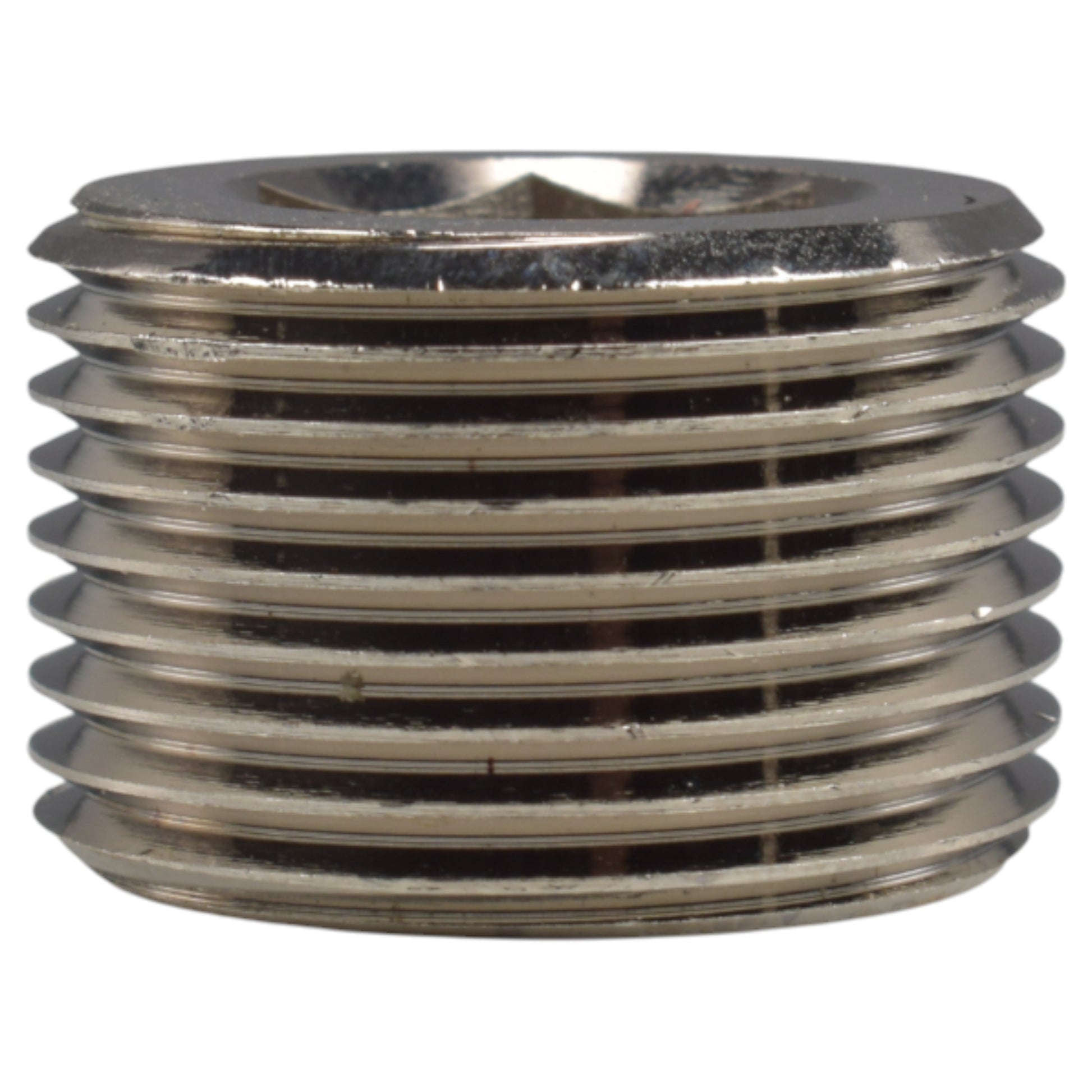 AP Supplies Thread Conversion Cap 3/4" BSPM - 1/2" BSPF, Nickel Plated