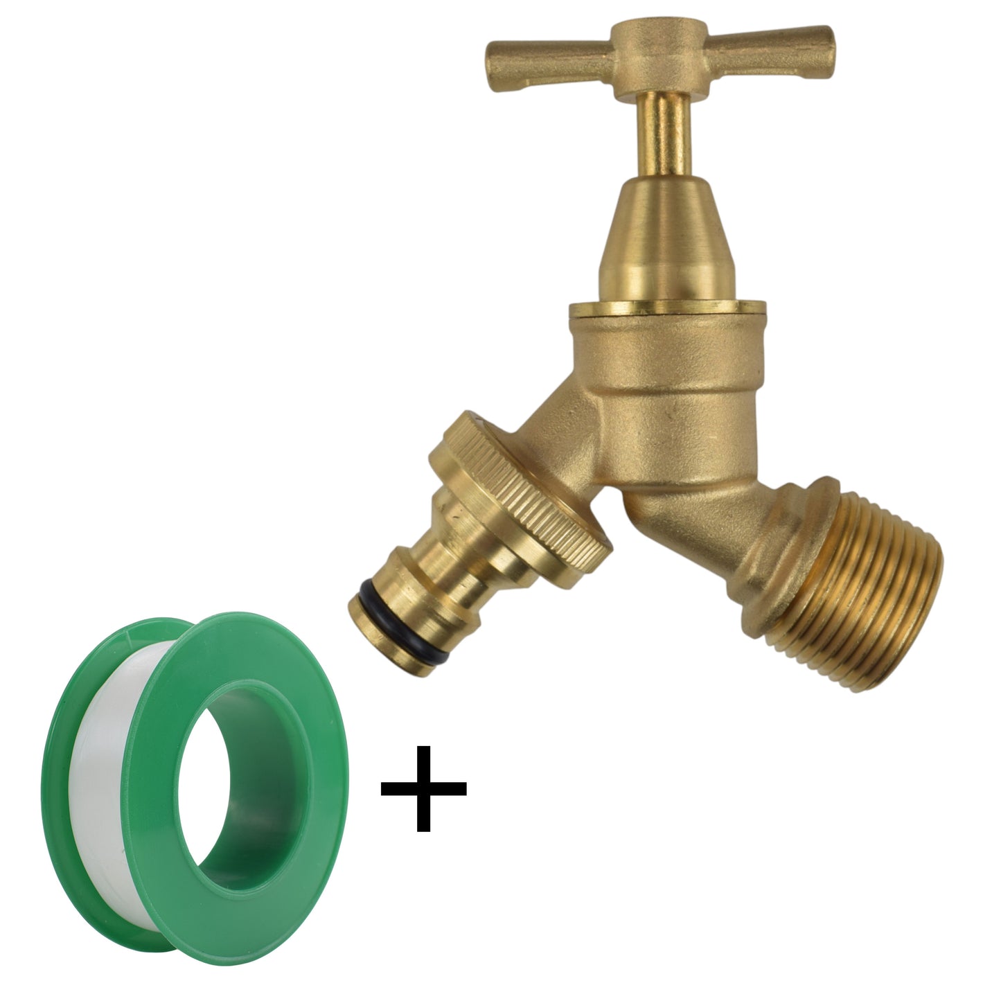 AP Supplies Brass Bib Tap Kit with Barb/Quick Connect Outlet, 1/2" and 3/4" BSP Thread Inlet