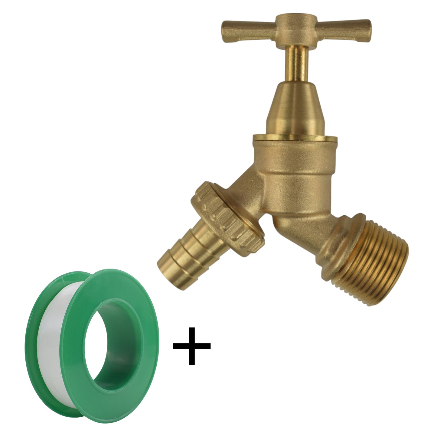 AP Supplies Brass Bib Tap Kit with Barb/Quick Connect Outlet, 1/2" and 3/4" BSP Thread Inlet