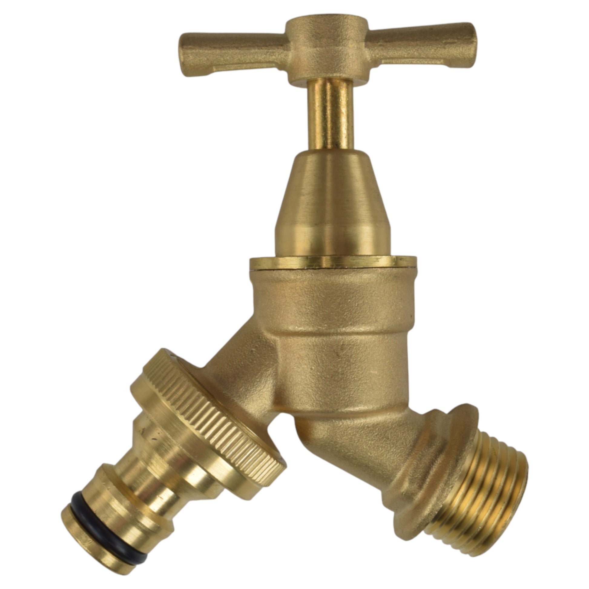 AP Supplies Brass Bib Tap Kit with Barb/Quick Connect Outlet, 1/2" and 3/4" BSP Thread Inlet