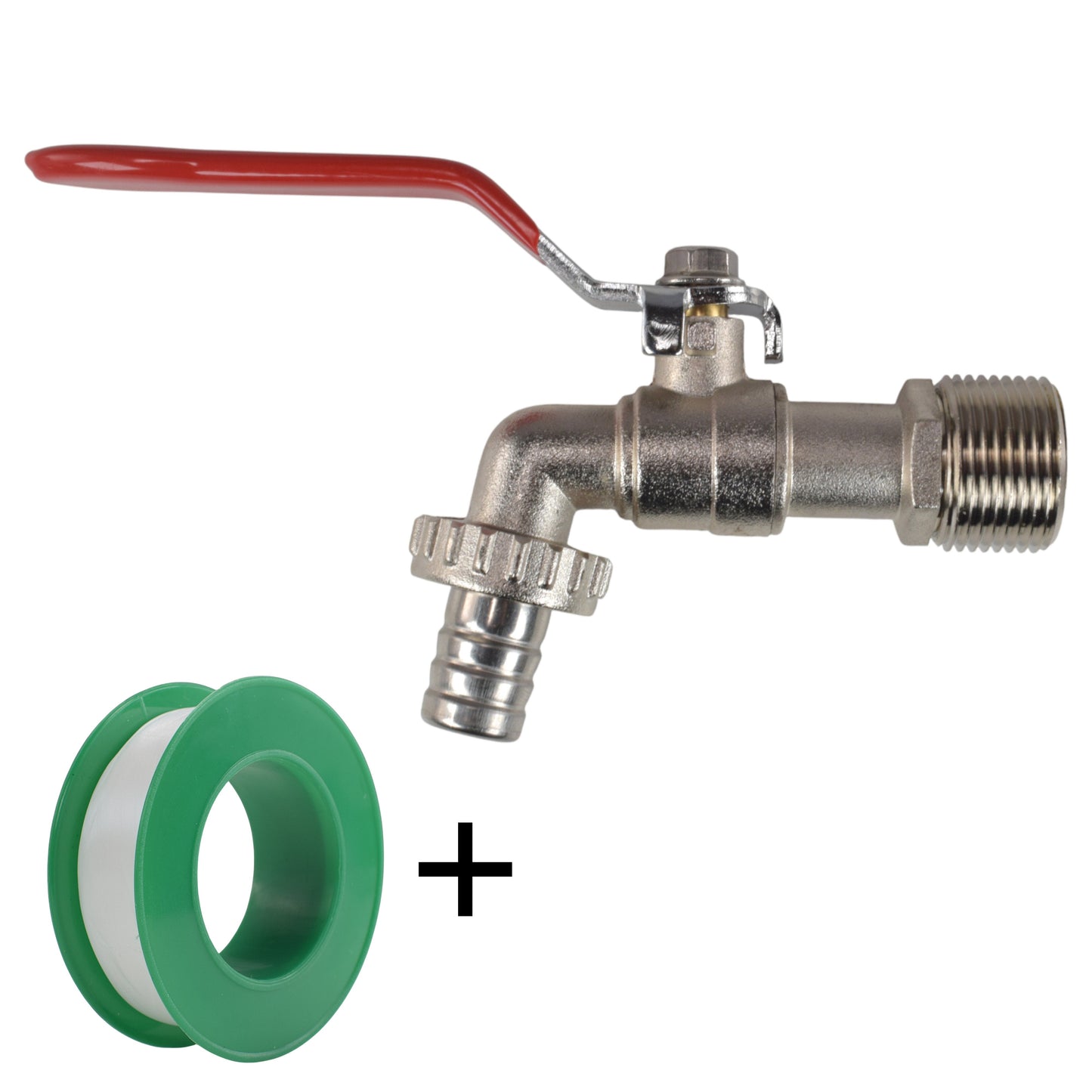 AP Supplies Lever Tap Kit with Barb/Quick Connect Outlet, 1/2" and 3/4" BSP Thread Inlet