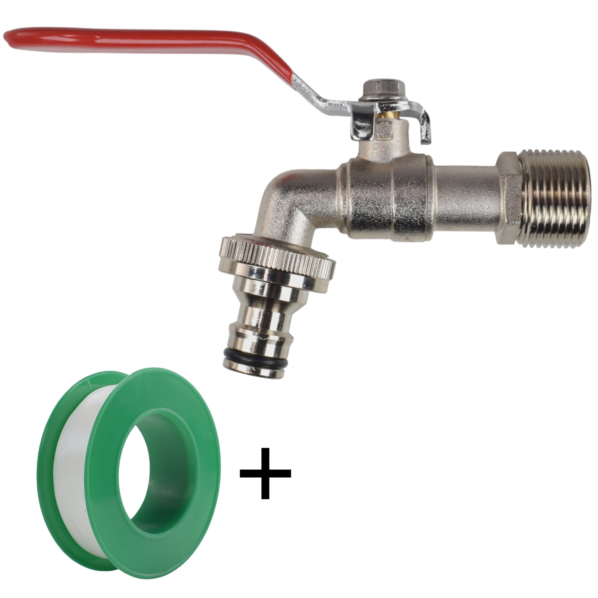 AP Supplies Lever Tap Kit with Barb/Quick Connect Outlet, 1/2" and 3/4" BSP Thread Inlet