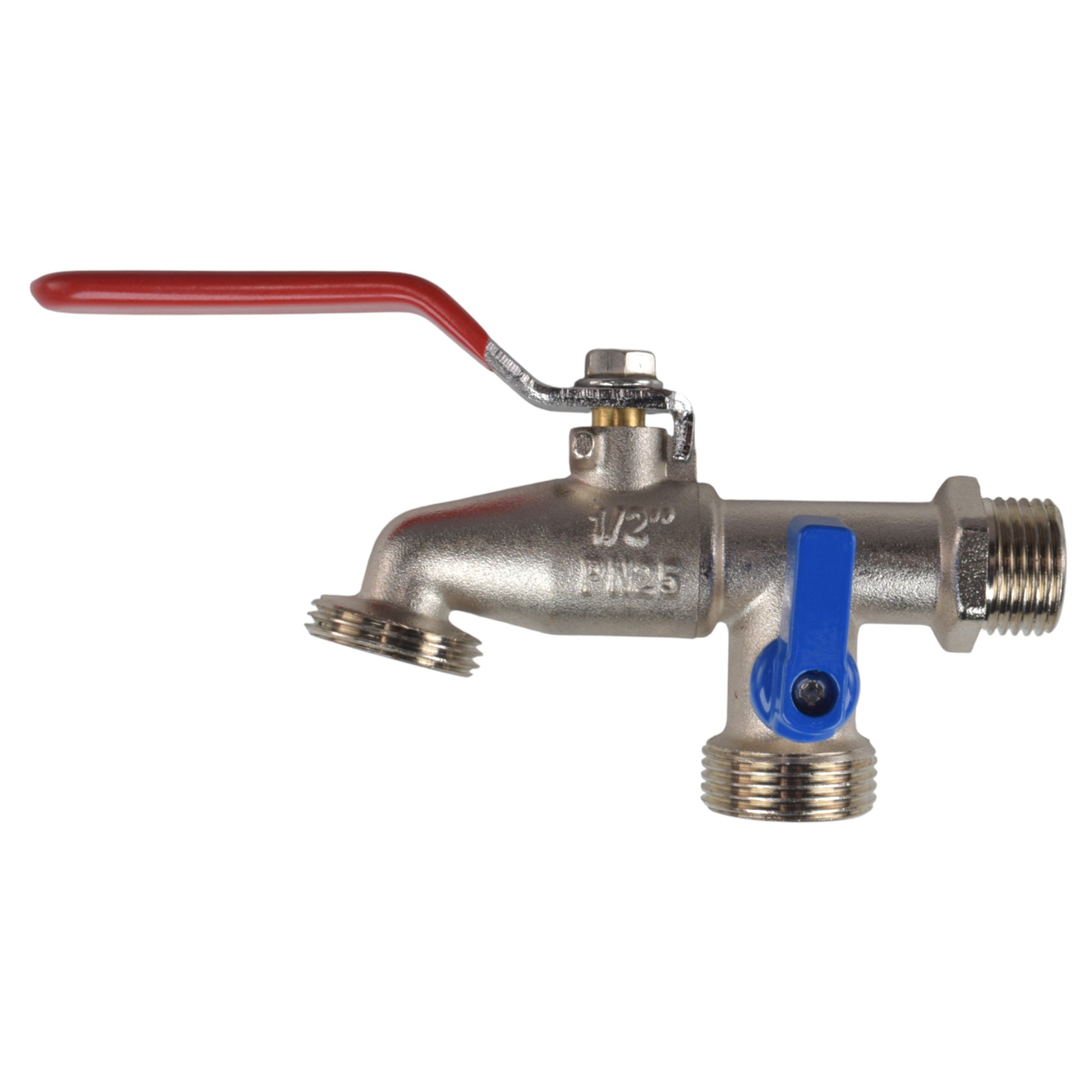 AP Supplies Double Lever Tap Kit with Barb/Quick Connect Outlet, 1/2" and 3/4" BSP Thread Inlet