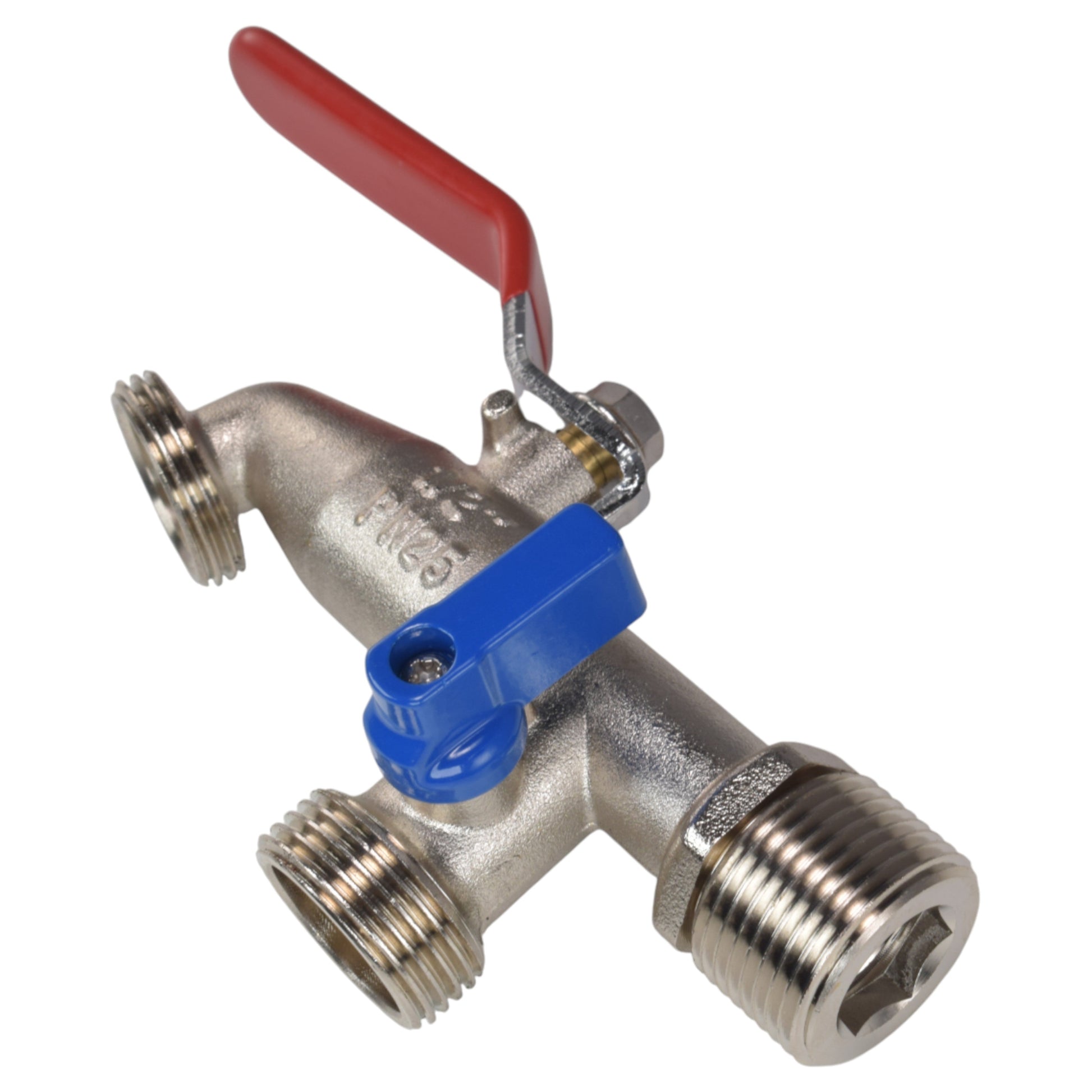 AP Supplies Double Lever Tap Kit with Barb/Quick Connect Outlet, 1/2" and 3/4" BSP Thread Inlet