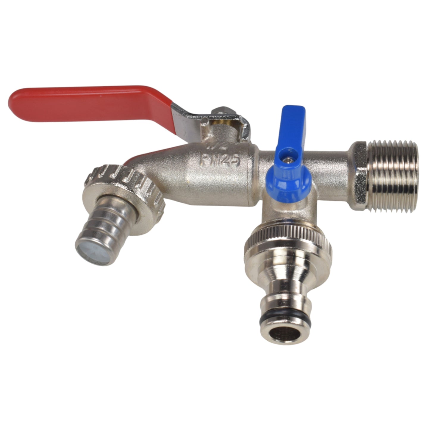 AP Supplies Double Lever Tap Kit with Barb/Quick Connect Outlet, 1/2" and 3/4" BSP Thread Inlet