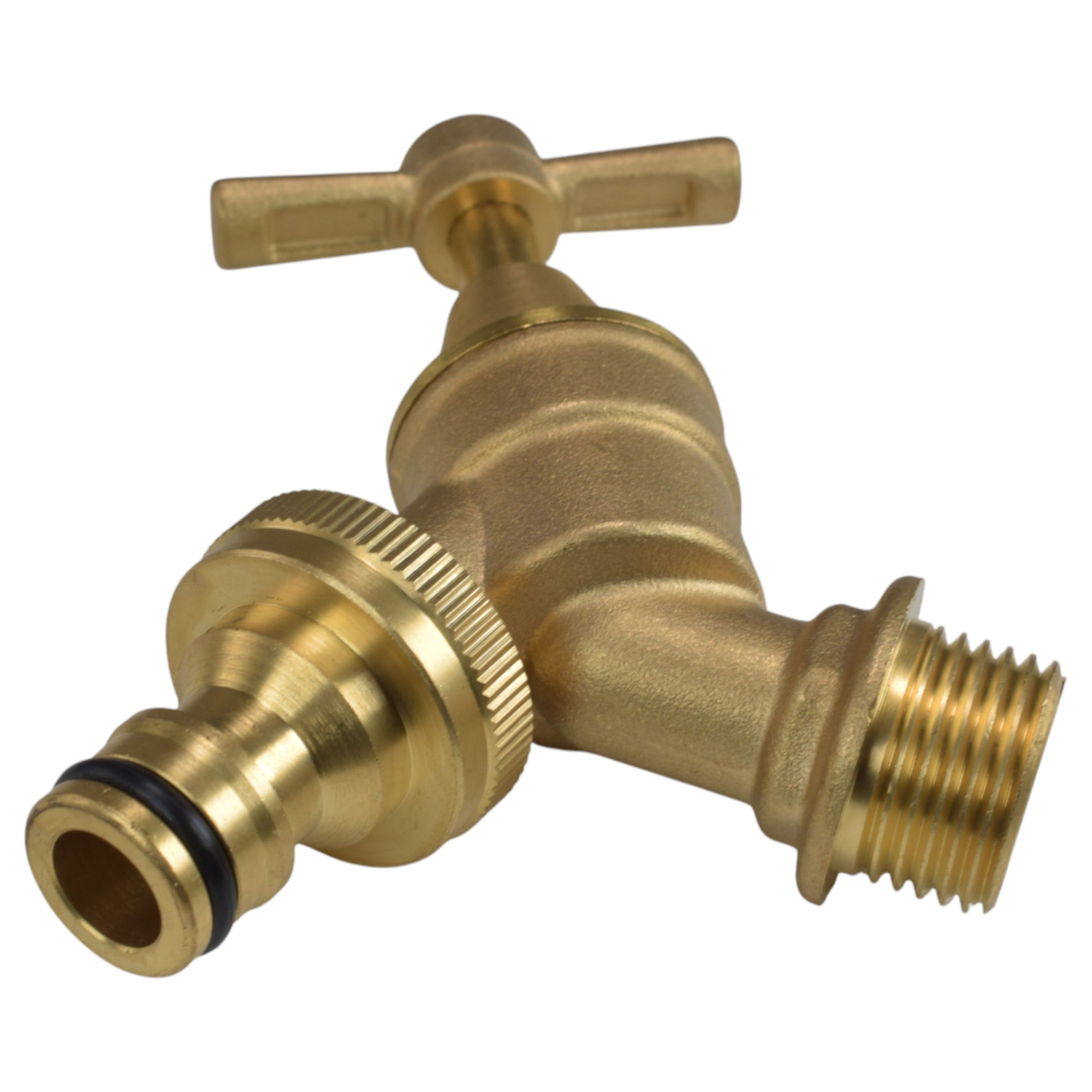 AP Supplies Brass Bib Tap Kit with Barb/Quick Connect Outlet, 1/2" and 3/4" BSP Thread Inlet