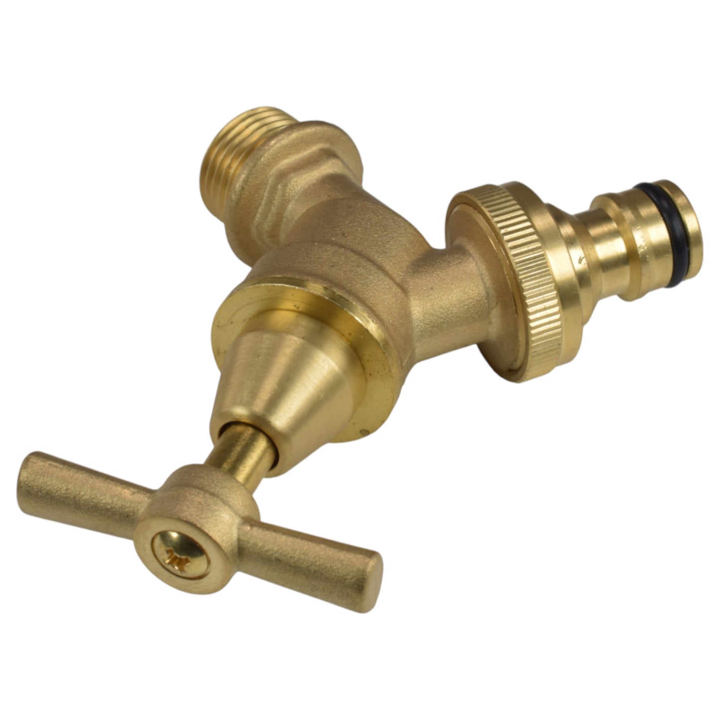 AP Supplies Brass Bib Tap Kit with Barb/Quick Connect Outlet, 1/2" and 3/4" BSP Thread Inlet