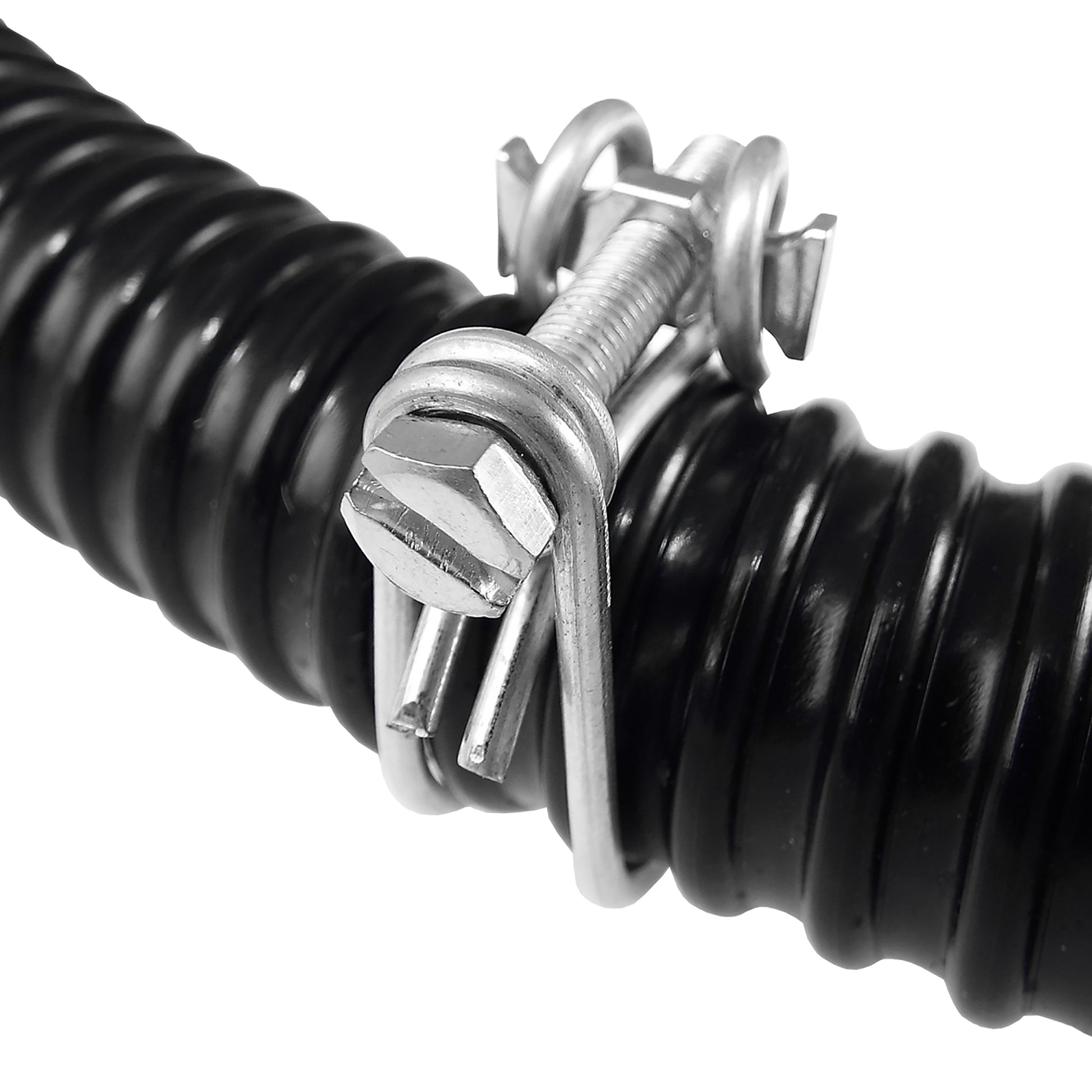 AP Supplies Corrugated Pipe 2" (50mm) with 2 x Double Wire Clips Set - 3m