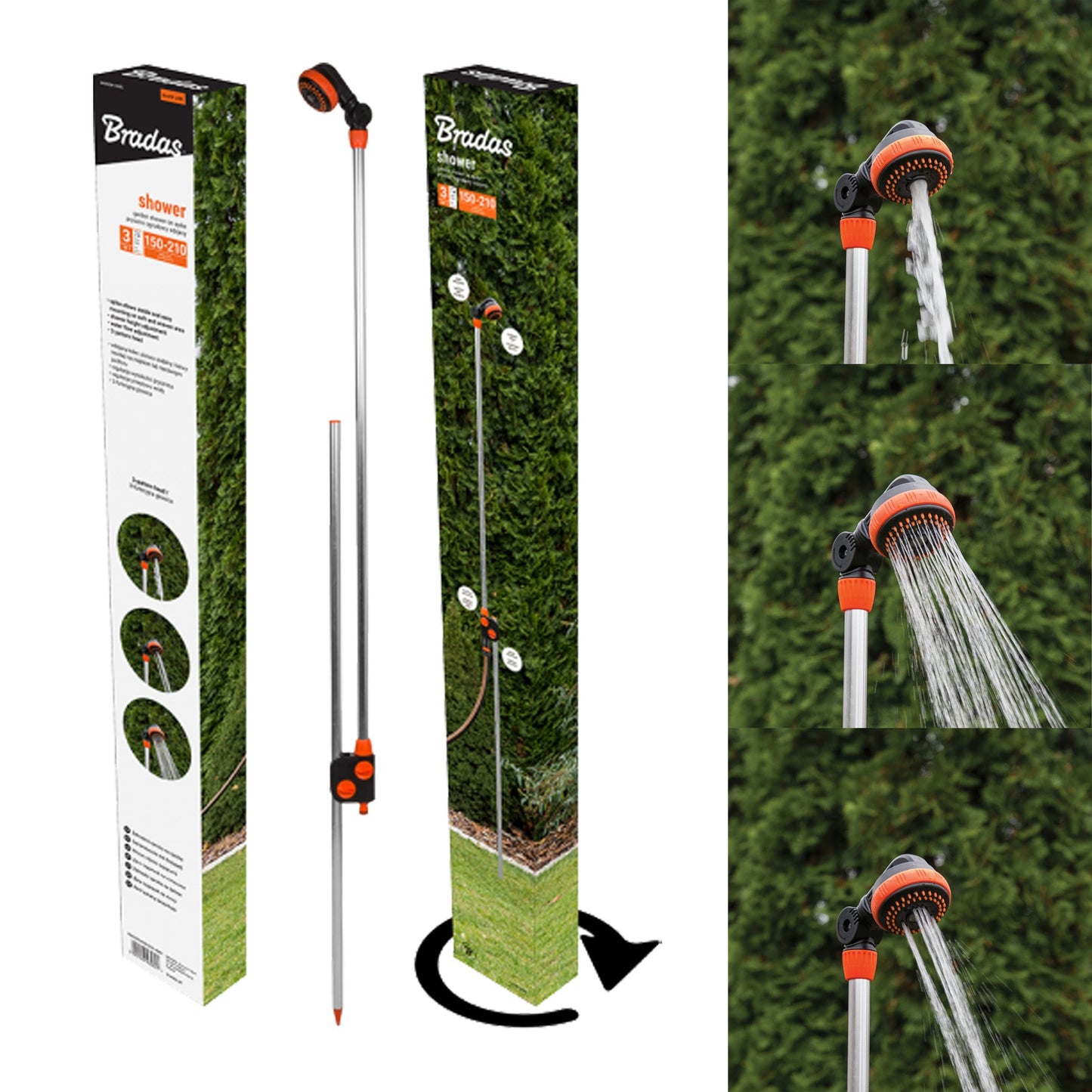 Garden Shower on Stake Outdoor Watering Kit Outdoor Hose Accessory
