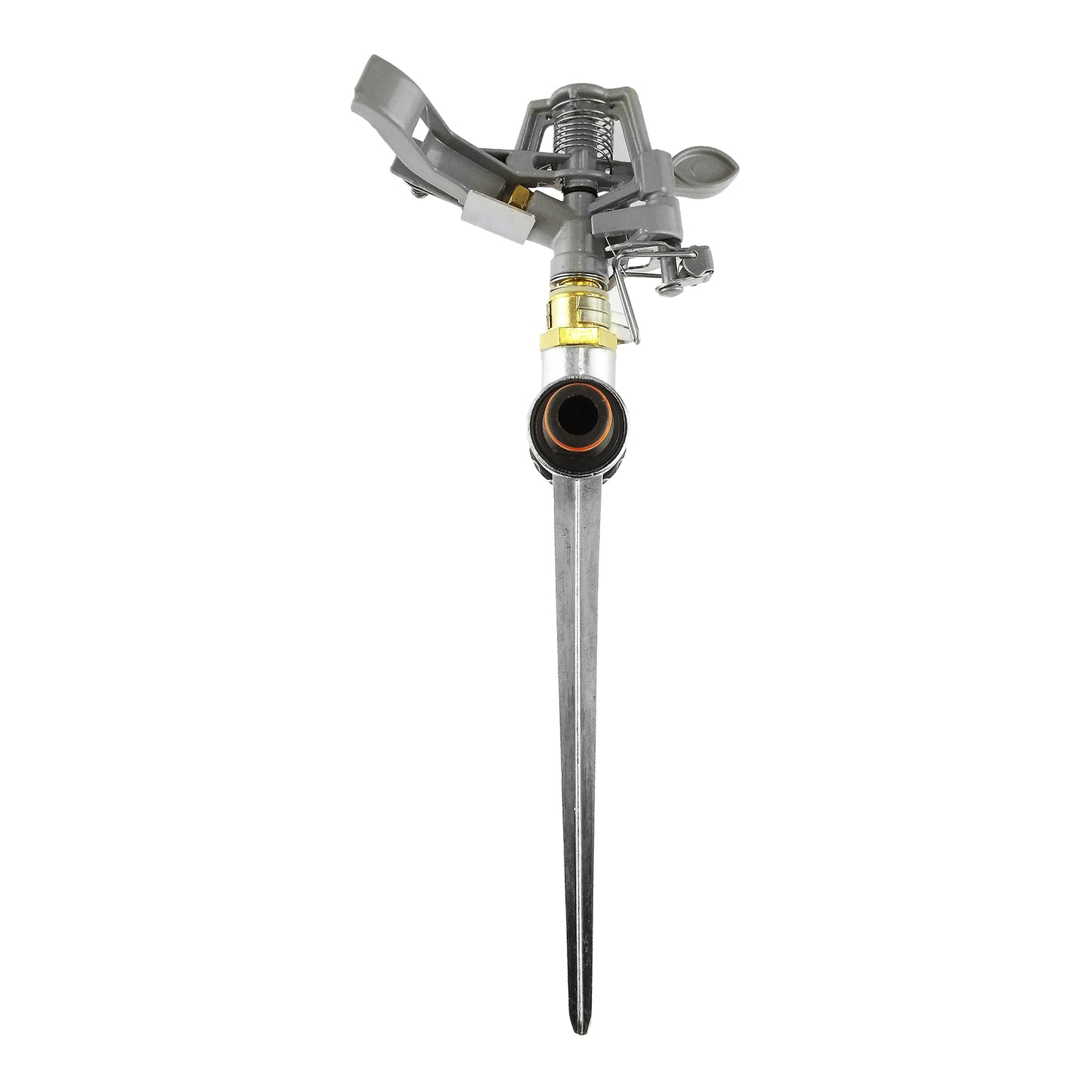 Pulsating Lawn Sprinkler - Metal with Metal Spike for Outdoor Hose Accessory