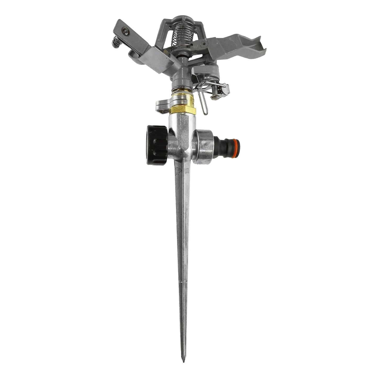 Pulsating Lawn Sprinkler - Metal with Metal Spike for Outdoor Hose Accessory