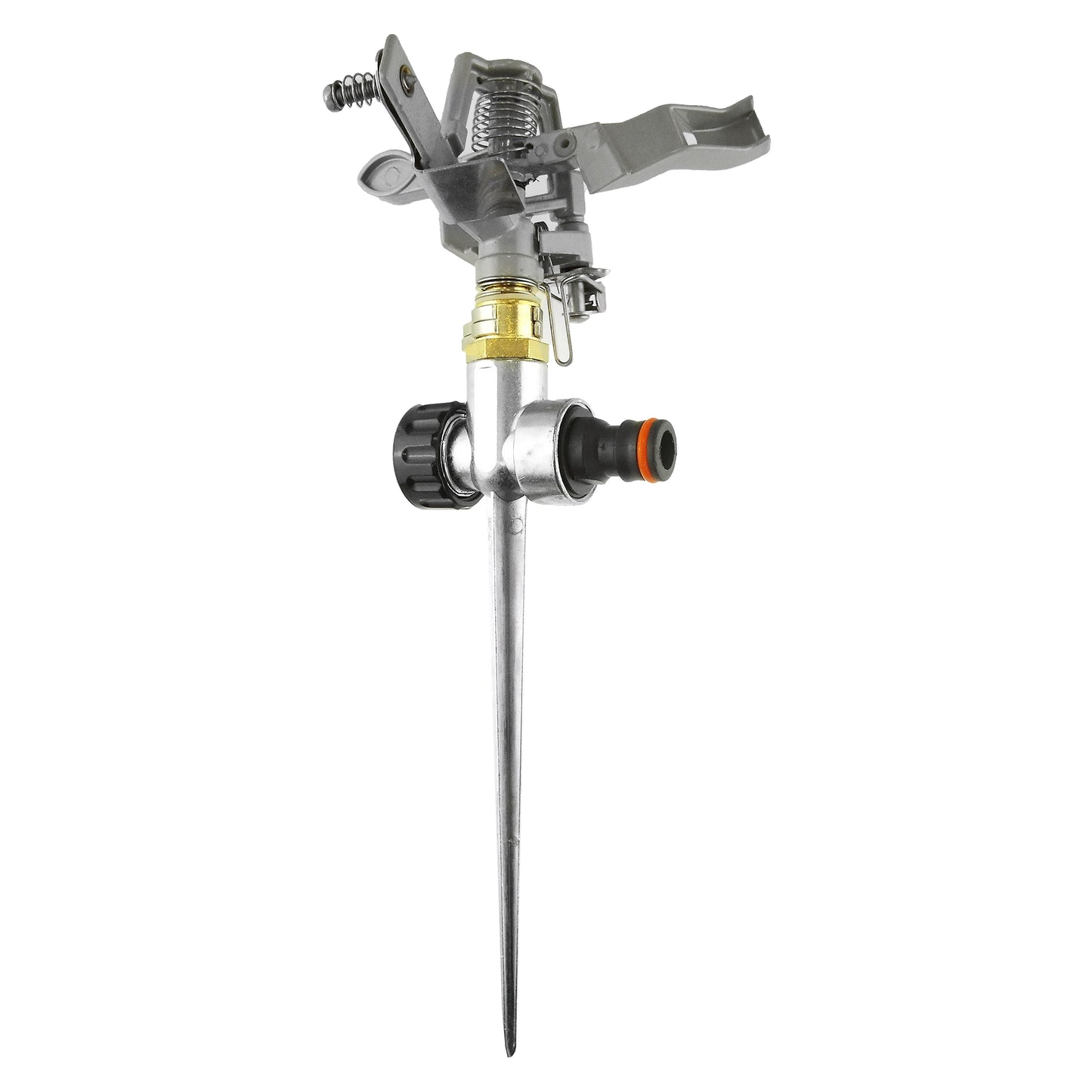 Pulsating Lawn Sprinkler - Metal with Metal Spike for Outdoor Hose Accessory