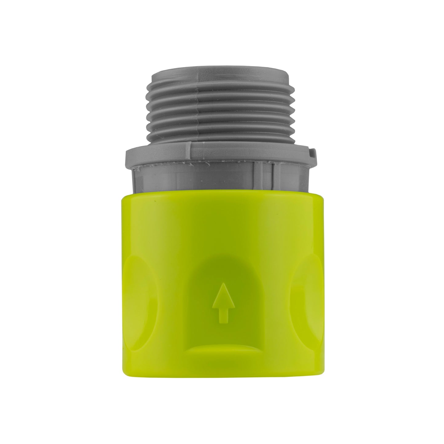Hose Connector Lime with In-Line BSPF Valve and 16mm Barbed Straight Tap Adapter