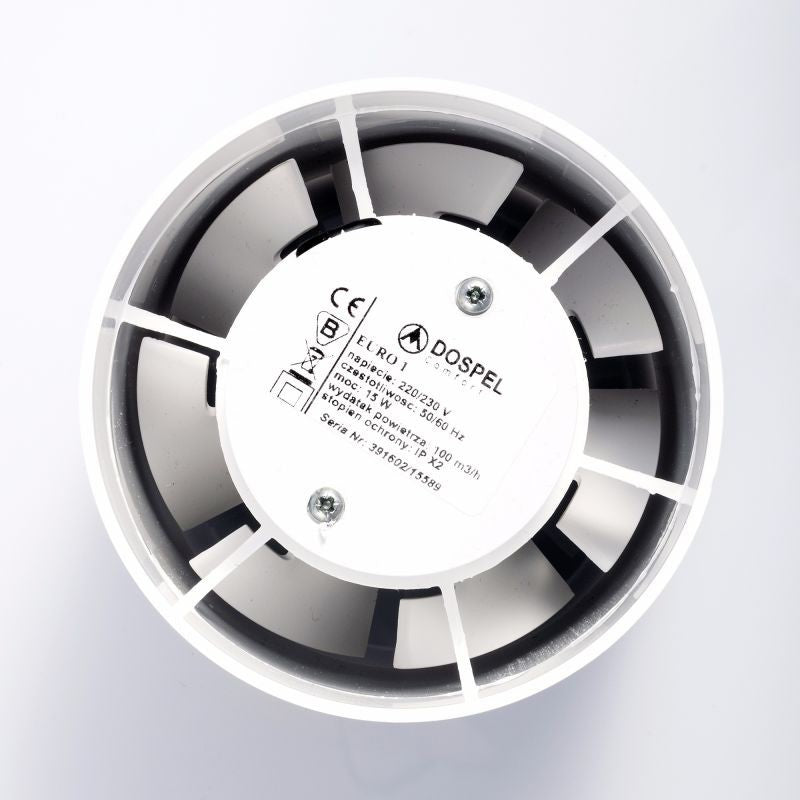 Euro 1 In Line Bathroom Fan 100mm DIY Tool Accessory Home and Garden Use