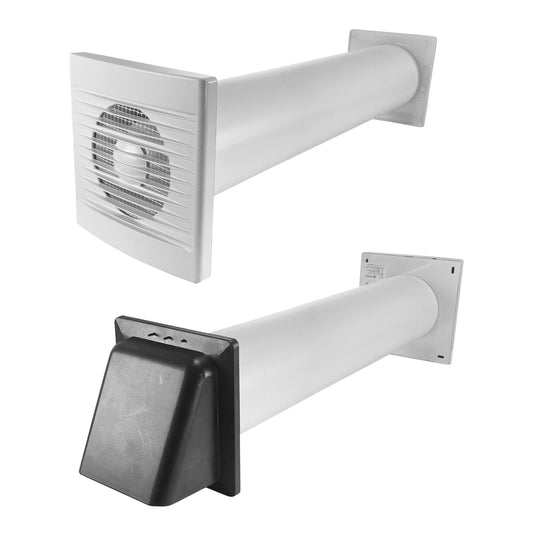 AP Supplies Through Wall Ventilation Kit - STYL Fan with Timer/Humidistat and Graphite External Vent