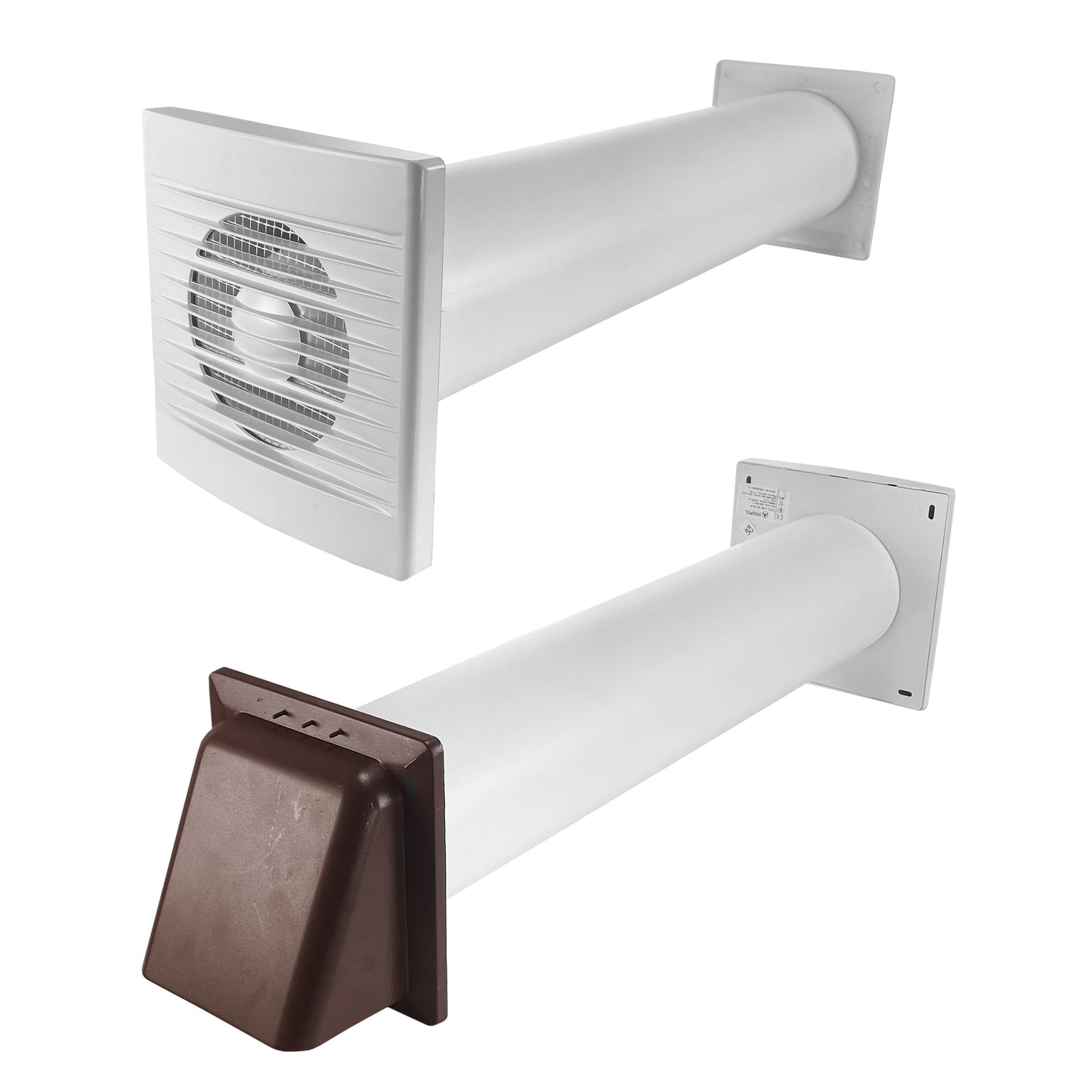 AP Supplies Through Wall Ventilation Kit – STYL Fan with Timer/Humidistat and Brown External Vent