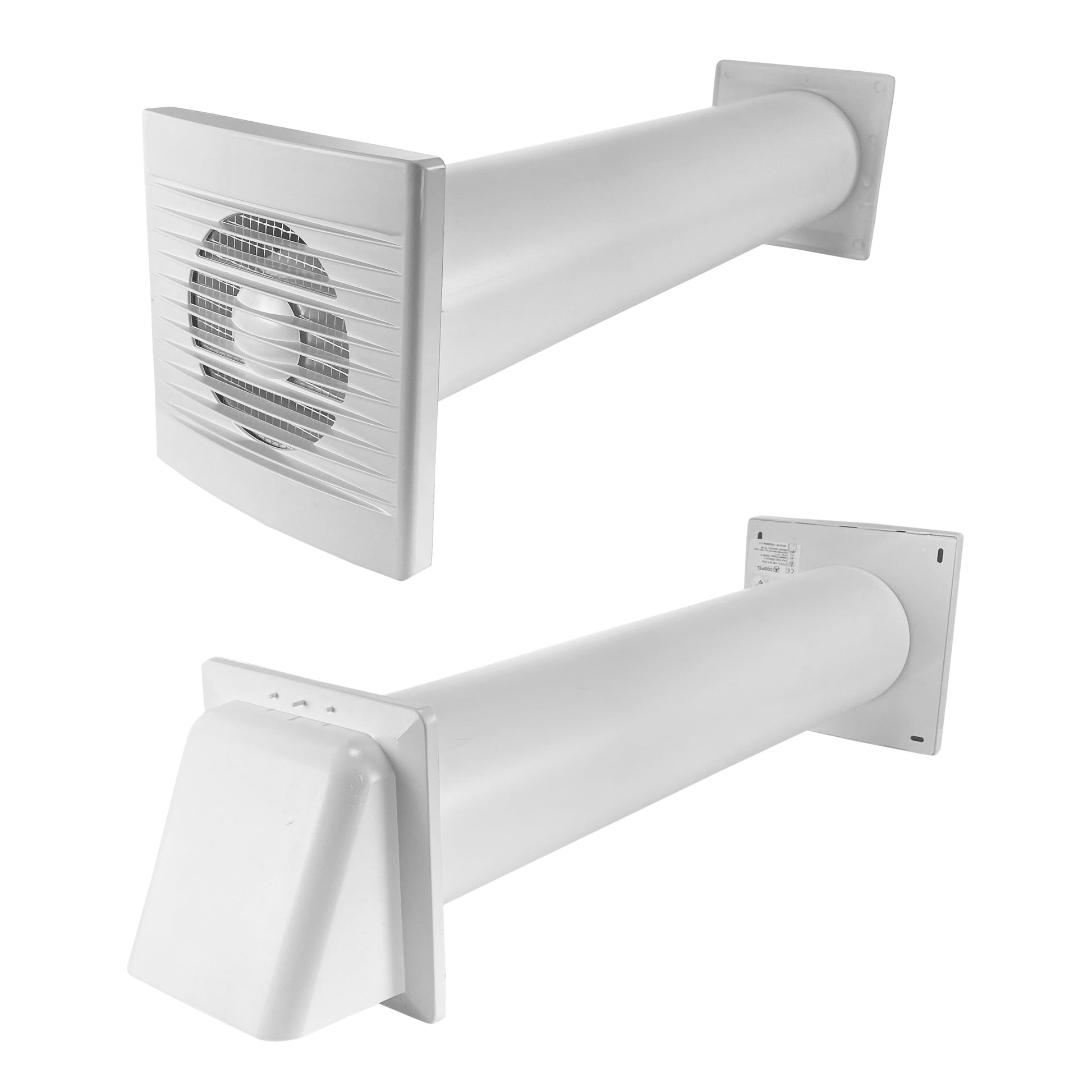 AP Supplies Through Wall Ventilation Kit - STYL Fan with Timer and White External Vent